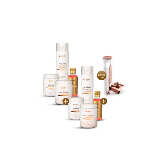 2 Kits Clareadores Manchas e Foliculite + Ganhe Depilador Anti Foliculite - Nanda Intimus