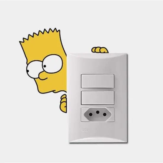 Adesivo de Tomada ou Interruptor Bart Simpsons
