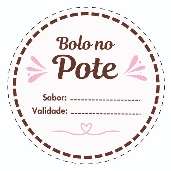 Adesivo Bolo No Pote Sabor E Validade 100 Unidades - 4x4 Cm