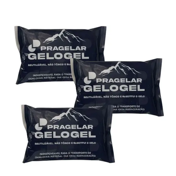 Kit 3 Gelo Gel Artificial Reutilizável Flexível 120ml