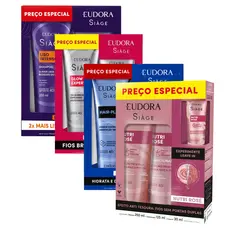 Kit Especial Eudora Siàge Shampoo + Condicionador Glow Expert Hair-Plastia Liso Intenso e Nutri Rosé