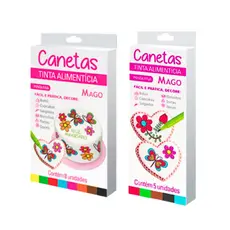 Caneta Pasta Americana Tinta Alimentícia Mago 5 ou 8 cores - Mago