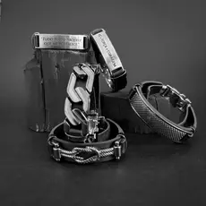 Pulseira Bracelete Masculina Feminina Couro Religiosa Crucifixo Foco Força Fé Gratidão Coragem