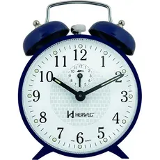 Relógio Despertador Antigo Preto Mecânico Cordas Herweg 2206