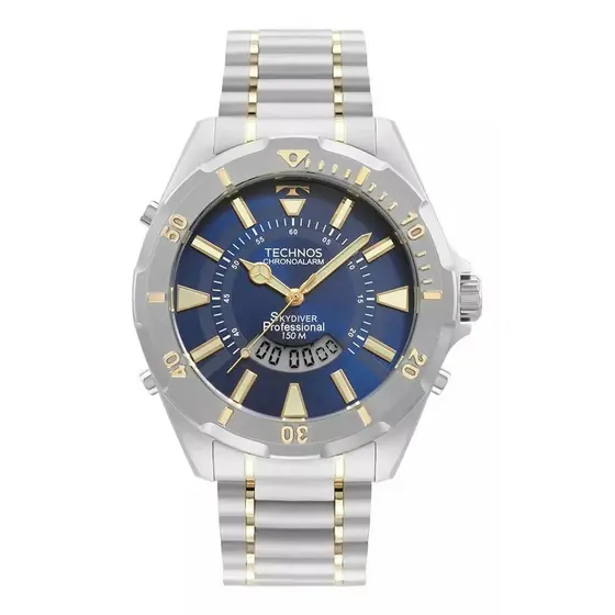 Relógio Technos Masculino Skydiver Bicolor Fundo Azul - WT2050AB/1A