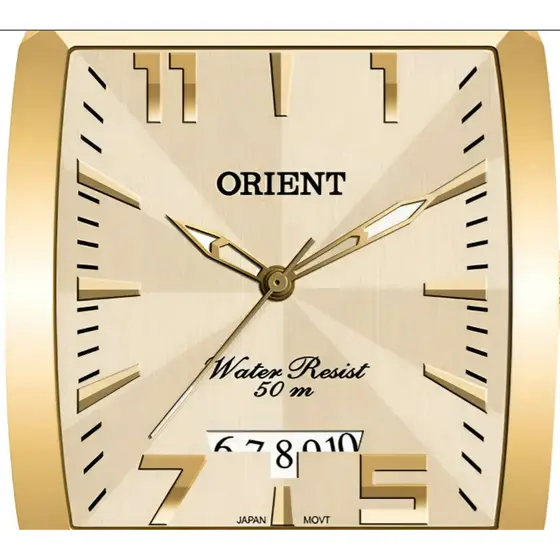 Relógio Orient Masculino Dourado Retangular - Ggss1007 C2kx