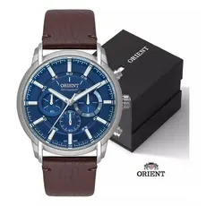 Relógio Orient Masculino Couro Marrom Legitimo Mbscc055 D1nx Original