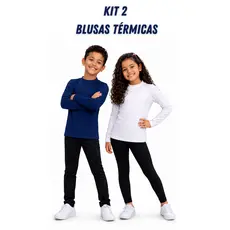 Blusa Térmicas Infantil Peluciada Inverno Segunda Pele Proteção Contra o Frio Uniforme Kit 2 Blusas