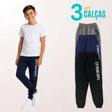 Kit 3 Calça Infantil Menino Moletom Masculino Roupa Infantil