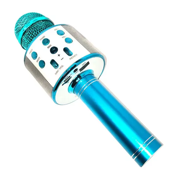Microfone Bluetooth Karaokê WS-858 Infantil Youtuber Gravador Som Portátil Presente Crianças