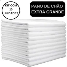 Ditap Variedades Kit 10 Pano De Chão Branco Grande Saco Duplo Algodão Atacado Limpeza Pesada