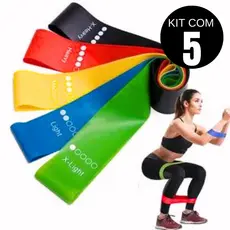 Kit 5 Faixas Elásticas Super Mini Band Treino Exercícios Fisioterapia Academia Ditap Variedades Top