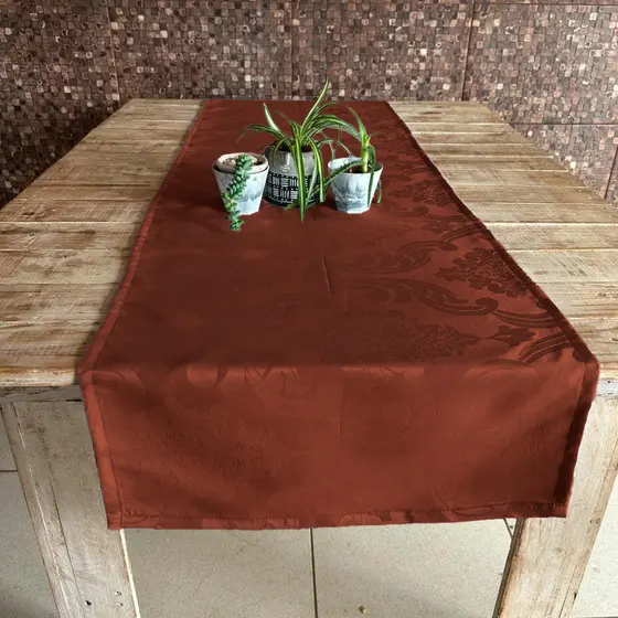 Caminho Trilho De Mesa 2 unidades - 1,40m X 0,45m Decorativo Jacquard Diversas Cores