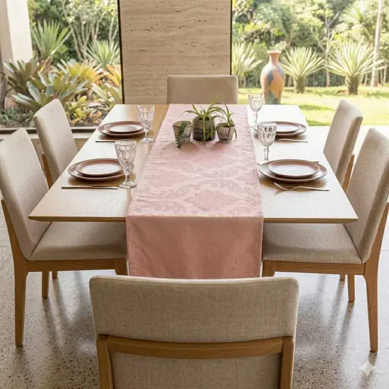 Caminho Trilho De Mesa 1,40m X 0,45m Decorativo Jacquard Diversas Cores- Moderno Prático e Elegante
