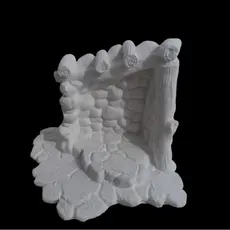 escultura decorativa casinha de pedra presépio enfeite decoração luxo casa sala quarto gesso cru