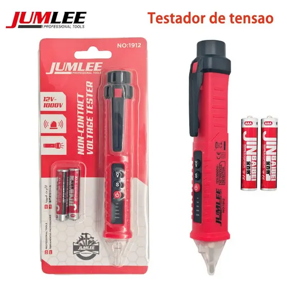 Caneta Detectora De Elétrica Voltagem Teste Tensão com Pilhas /Detector de Tensão 12-220V AC/DC