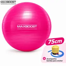 Kit Bola de Pilates Maxboost 75cm com Bomba de Ar Inclusa Fitness Yoga Treino Funcional Equilíbrio e Core