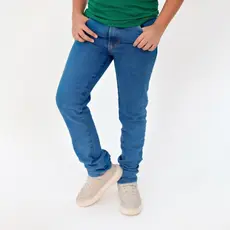 Calça Jeans Menino Infantil Ajustável Com Elastano Masculina Criança Escola Passeio (Tam 1 ao 16)
