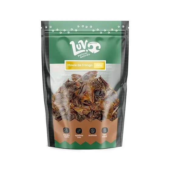 Moela de Frango Petisco Natural para Cães e Gatos 100gr - Luv