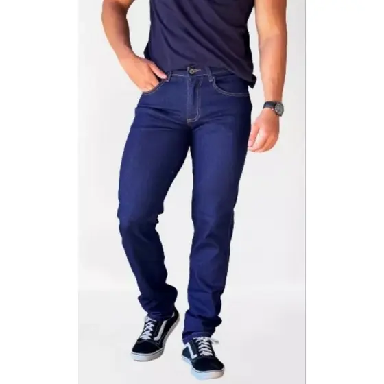 Calça Jeans Masculina Slim C/Laycra Tradicional Casual Básica
