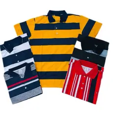 Kit 03 Camisa Gola Polo Masculina Listrada 100 % Algodão SEM BOLSO Tendência Casual