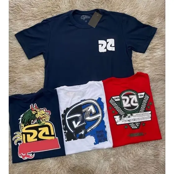 Kit 03 Camiseta Masculina DA CYCLONE 100% Algodão [ Estampas Variadas ]