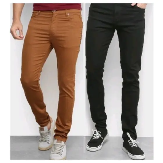 Calça Jeans Sarja colorida Masculina C/Lycra 36 ao 48