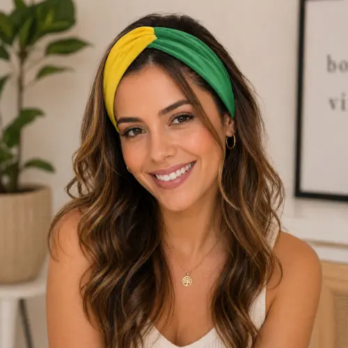 Faixa Turbante para Cabelo Brasil Copa do Mundo