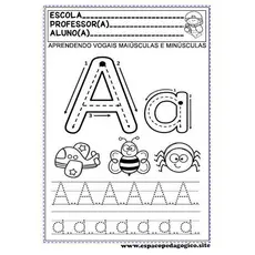 Kit 60 Atividades de Cordenação Motora de Vogais e Numeros (Folhas Soltas) A4