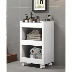 Armário Balcão Banheiro De Chão Com 4 Rodinhas Multiuso