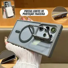 Capinha Magnética Magsafe + Lentes de proteção suporte p/ Samsung S25Ultra 25FE S26 S26Ultra S24Plus
