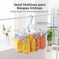 Varal Giratoria Para Roupas intimas apartamento Dobravel Reforçado com 12 OU 16 pregadores