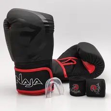 Luva Boxe / Muay Thai - Black Naja - Conjunto Bandagem 2,5m + Bucal - Treinos e Competições