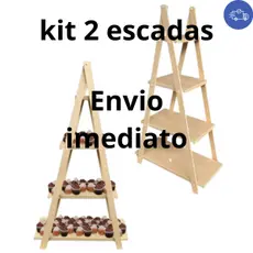 KIT 2 Escadinha De Chao 4 Andares Oferta Especial Mdf Cru
