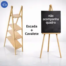 Escadinha De Chao 4 Andares Oferta Especial Mdf Cru MAIS Cavalete para aniversários e festas