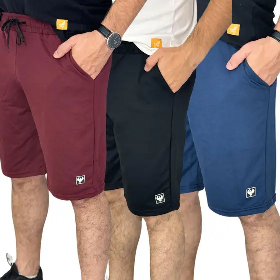 Kit 3 Bermudas Moleton Academia Treino Atacado Revenda
