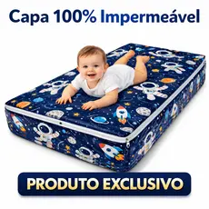 Capa Protetora Para Berço Colchão Impermeável Anti Xixi Com Ziper