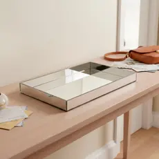 Bandeja Espelhada De Mesa Para Sala Jantar 30x20 Promoção Apartamento Decorativo Casa Perfume Luxo