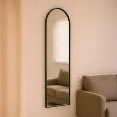Espelho Vitral 36x146cm | Suporte de Parede | Moldura em Couro Ecológico | Estilo Pinterest