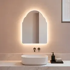 Espelho Orgânico 44x64 de Parede com Led Espelho Marrocos  Decorativo Para Sala Quarto Banheiro