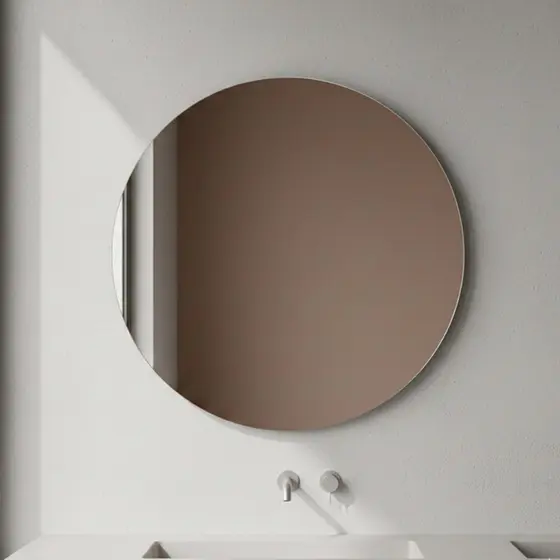 Espelho Decorativo Redondo 60cm Lapidado c/ Fita Dupla Face para Sala, Quarto, Banheiro