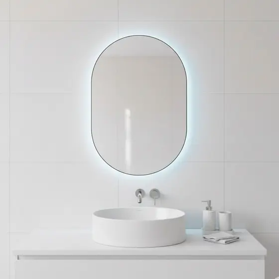 Espelho Orgânico de Parede com Led Pílula 44x64 Espelho Decorativo Para Sala Quarto Banheiro