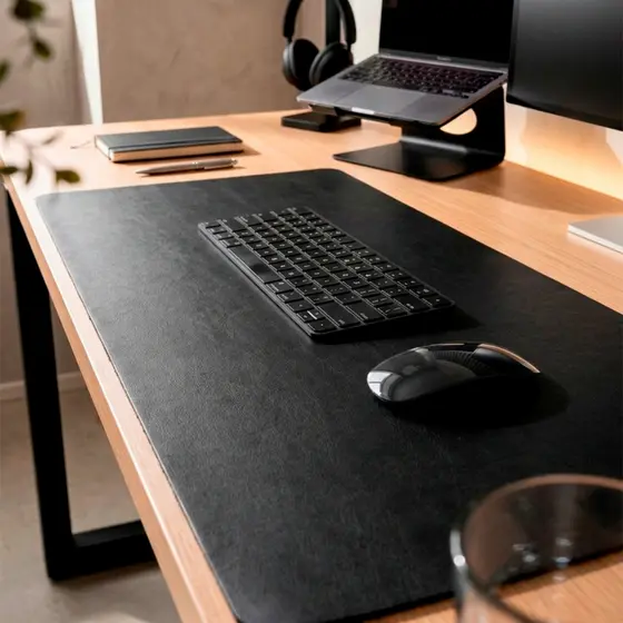 Mousepad 90x40 Desk pad Mouse Pad Grande Couro Antiderrapante Notebook Mouse Pad Preto