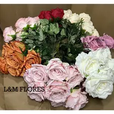 Buquê de Rosa artificial grande com 9 flores ideal para arranjos e decoração de festas, casa, trabalho e eventos