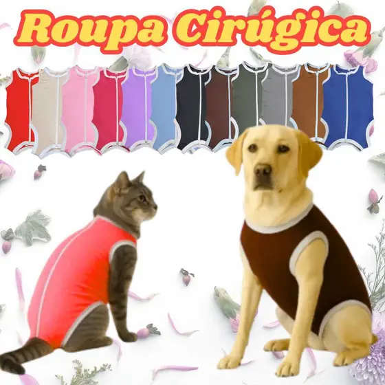 Roupa cirúrgica  Castração Protetora para cães e gatos pós cirúrgica macho e fêmea