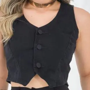 Colete Jeans Feminino