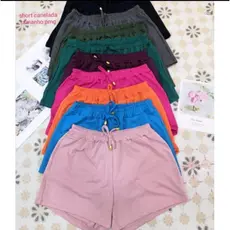 Shorts curto Malha canelada com Ponteira Academia Tendêcia