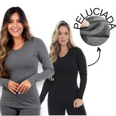 Blusa Térmica Feminina Flanelada Outono/Inverno Modinha Blogueira