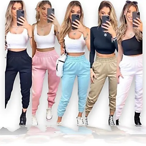 Kit com 2 Calça Jogger Moletom Premium Feminina