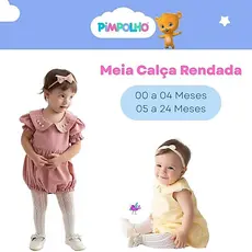 Meia Calça Bebê Infantil Rendada Fio 70 Pimpolho